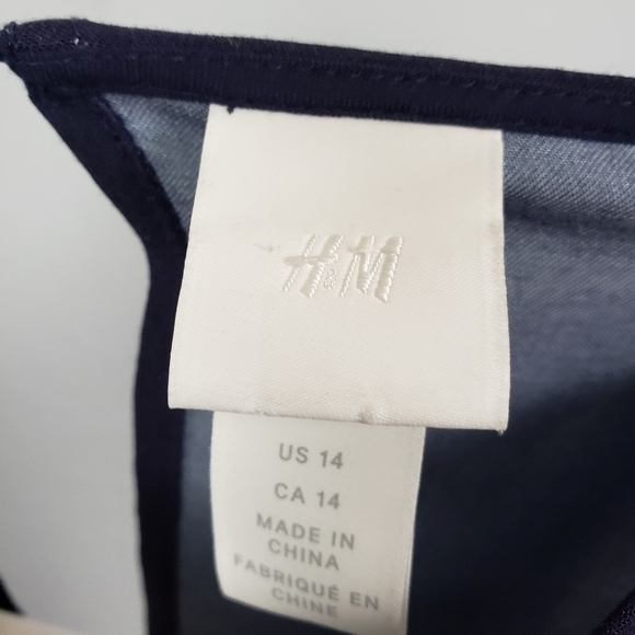 H&M Paisley Print Shift Dress Viscose Boho Lightweight Blue Sz 14 - Picture 8 of 9